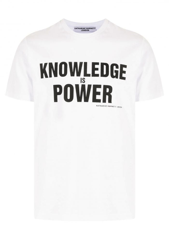 KNOWLEDGE IS POWER WHITE ORGANIC COTTON T-SHIRT