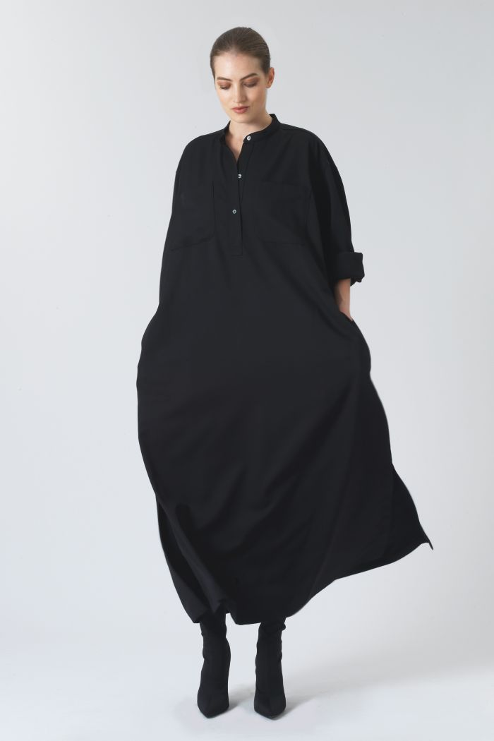 Kate Black Organic Wool Dress