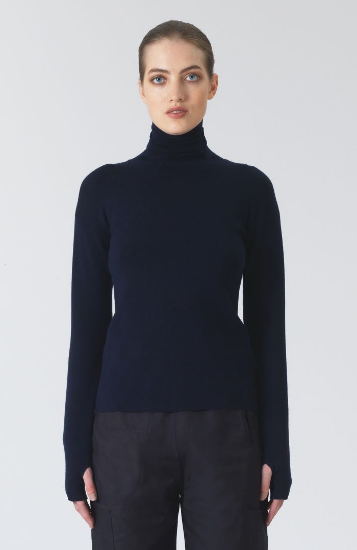 Myrtle Navy Cashmere and Wool Jumper