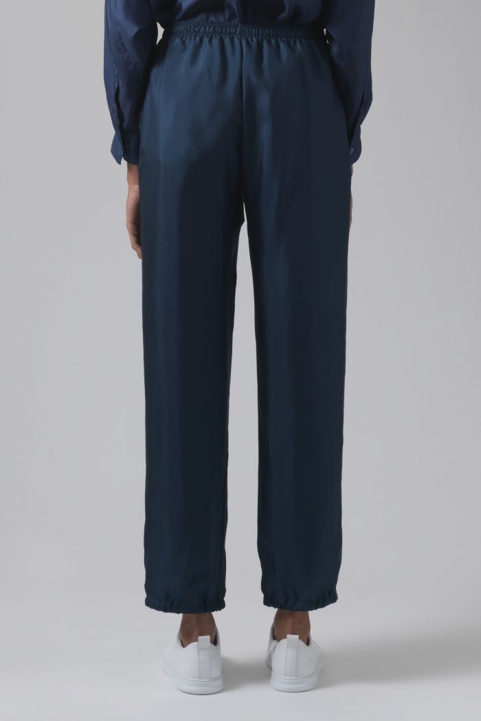 Lucia teal silk trousers