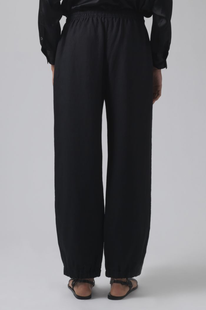 Lucia black linen trousers