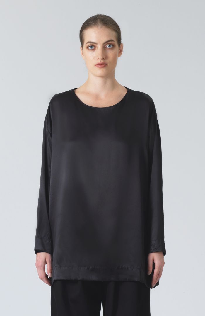 Meg Black Silk T-Shirt
