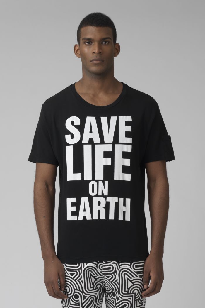 Save life on earth Organic cotton black t-shirt