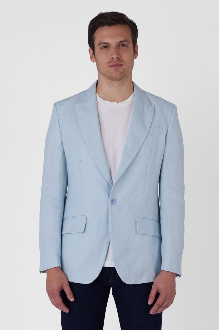 Plinio light blue organic cotton jacket