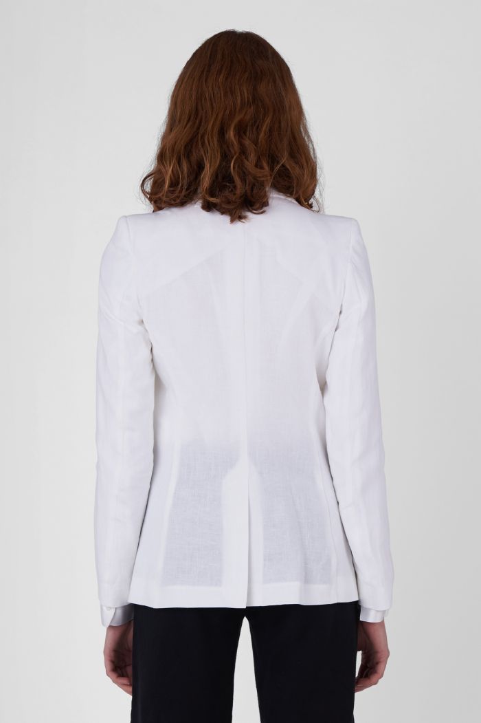 Sofia white organic cotton blazer