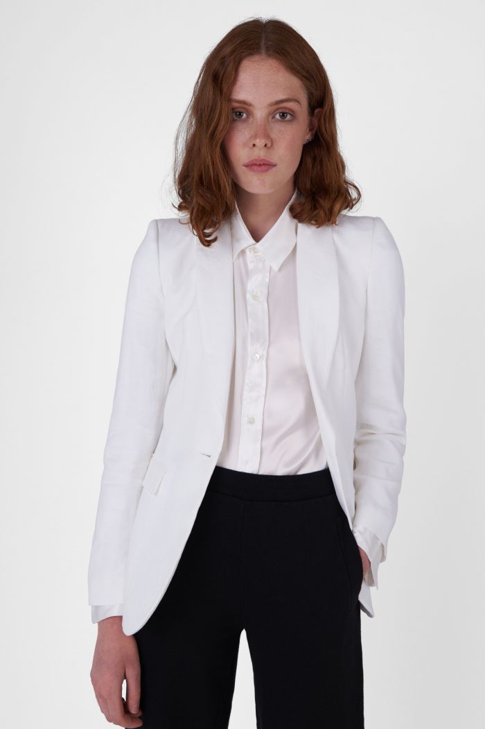 Sofia white organic cotton blazer