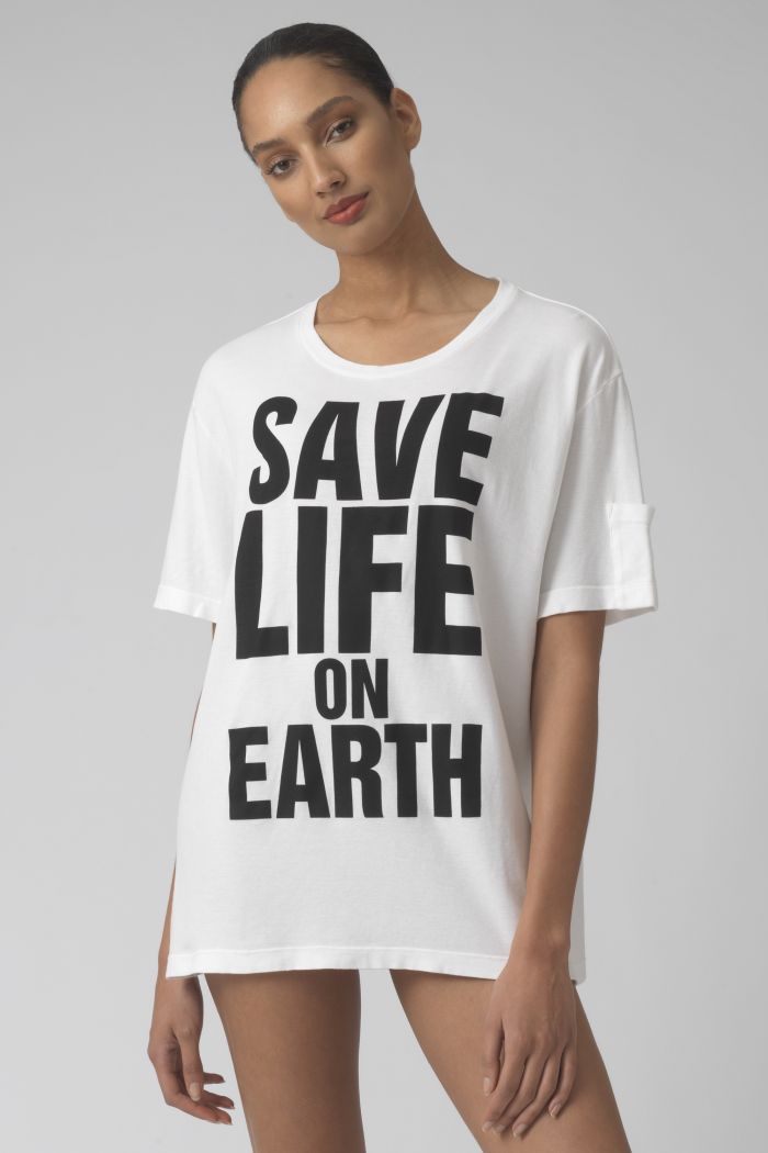 Save life on earth WHITE Organic cotton t-shirt
