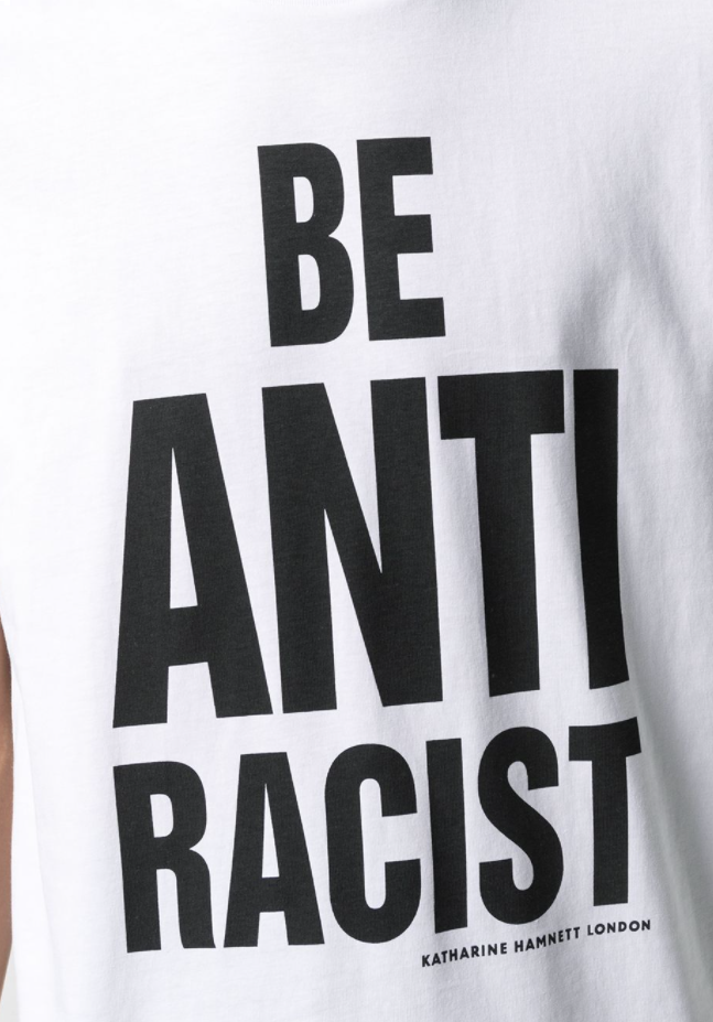 Stop Racism End Hate Fight Hand Say No To Links Tasche Baumwolle Stoff Trage Bag 