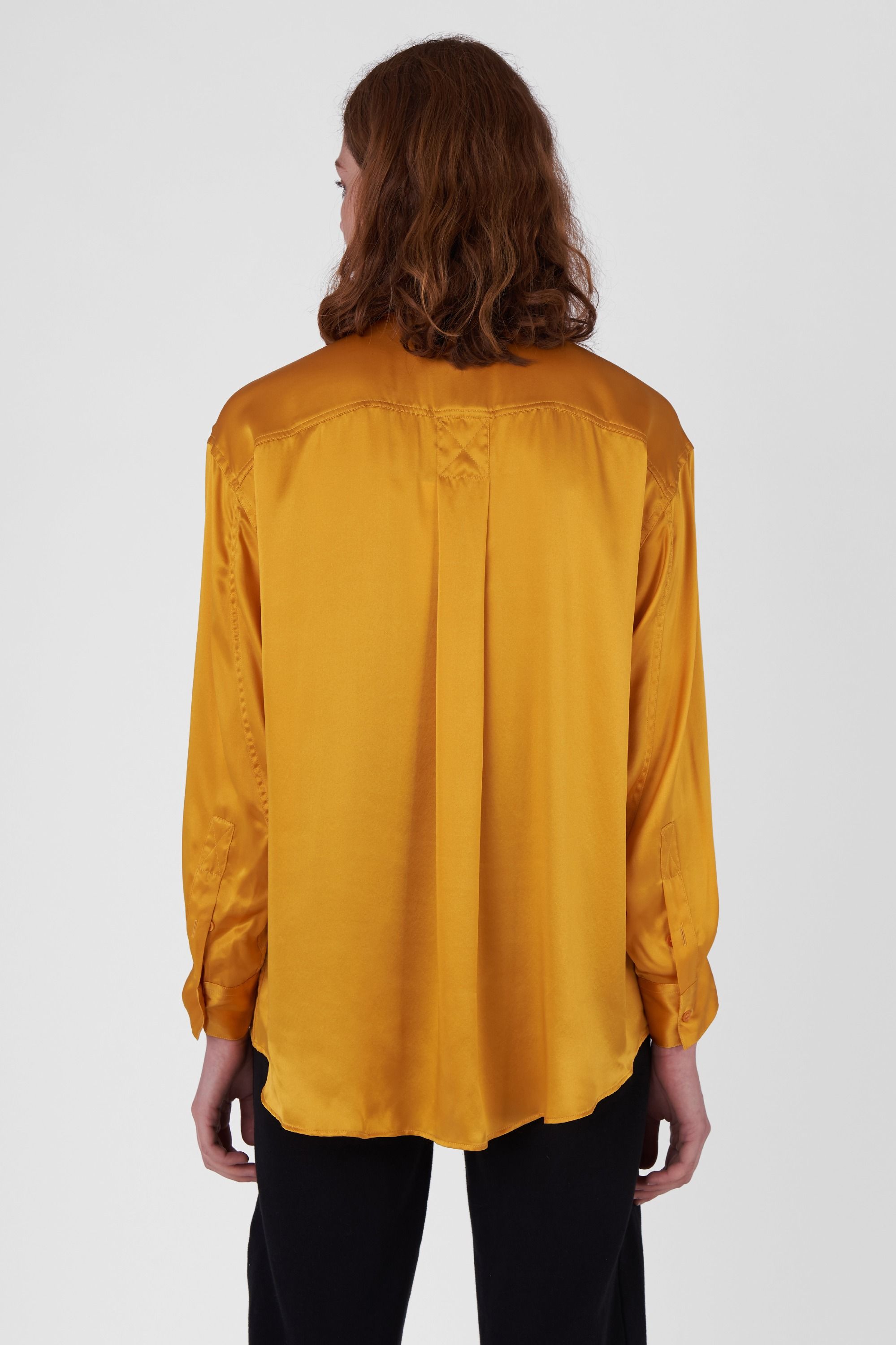 Nicola by Katharine Hamnett - Yellow Silk Satin Shirt - Women