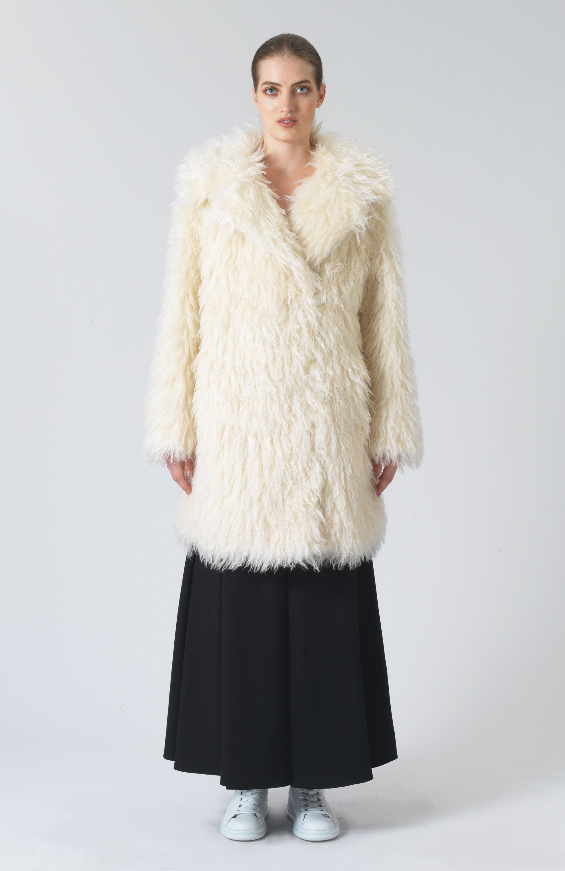 Black Mongolian Fur Coat: FurSource.com