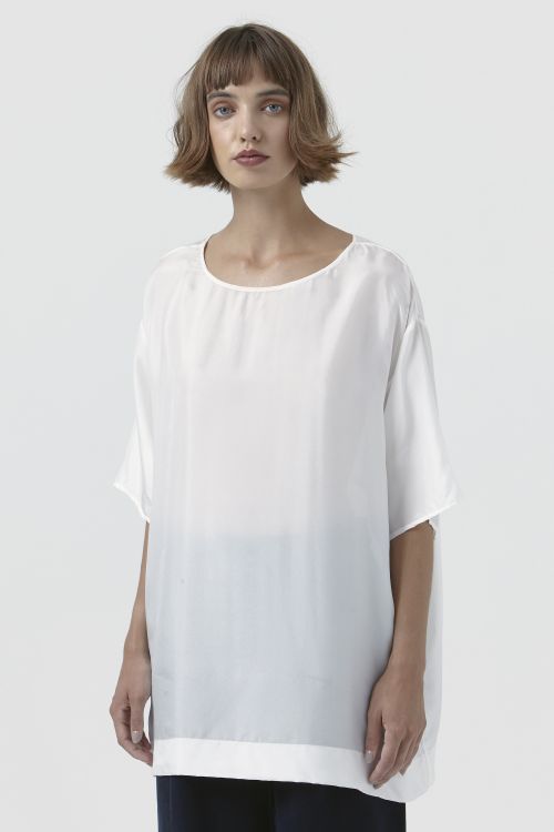 Maggie White Silk T-Shirt