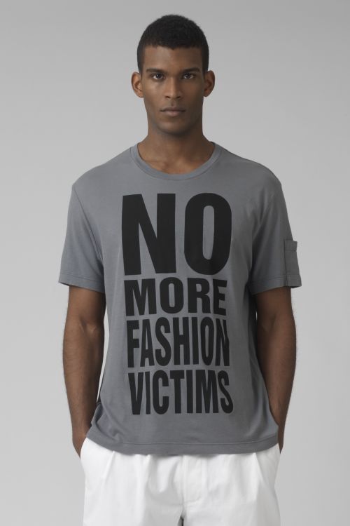 NO MORE FASHION VICTIMS Organic cotton grey t-shirt