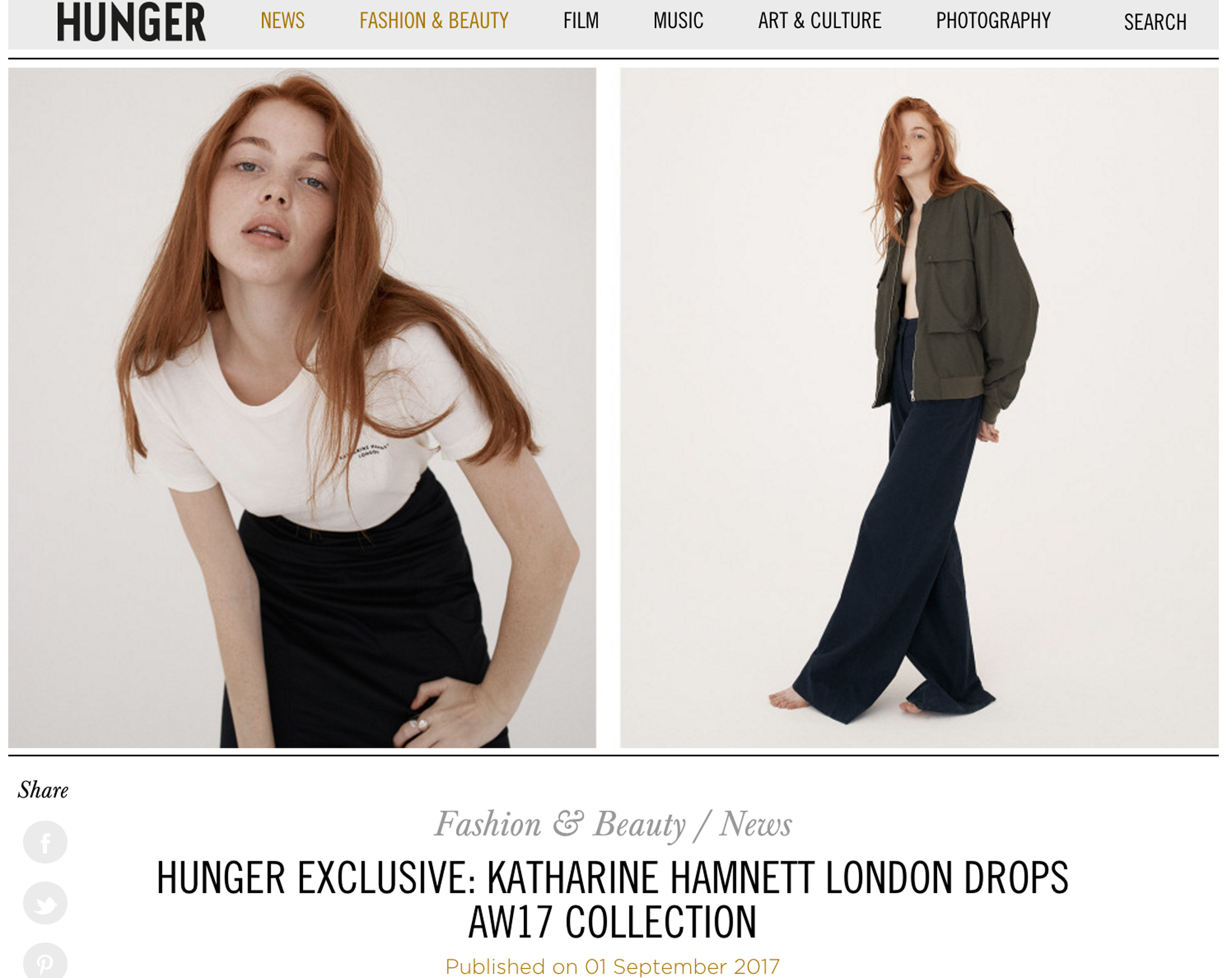 Hunger Exclusive – Katharine Hamnett London Drops AW17 Collection ...